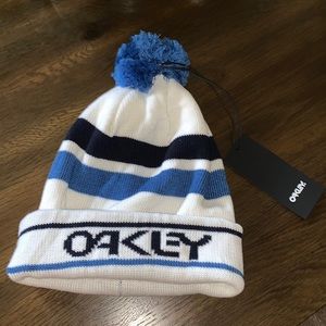 Oakley Pompom Logo Stripe Beanie